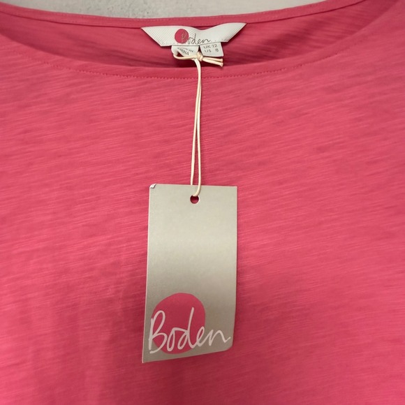 Boden Pink Cotton Eyelet Embroidered Short Sleeve Top J0386 US 8 - Picture 4 of 8